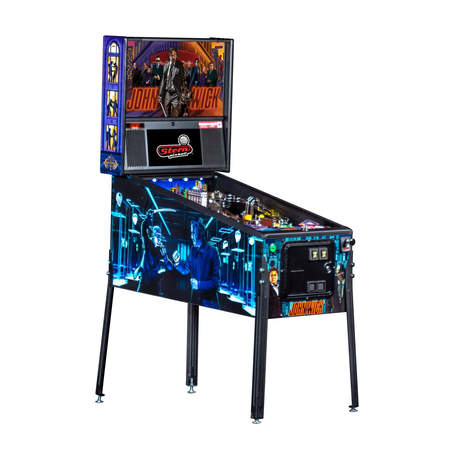 Buy the John Wick Pro Pinball Machine by Stern. Experience fast-paced action, cinematic gameplay, immersive features, and authentic arcade excitement for your home.
